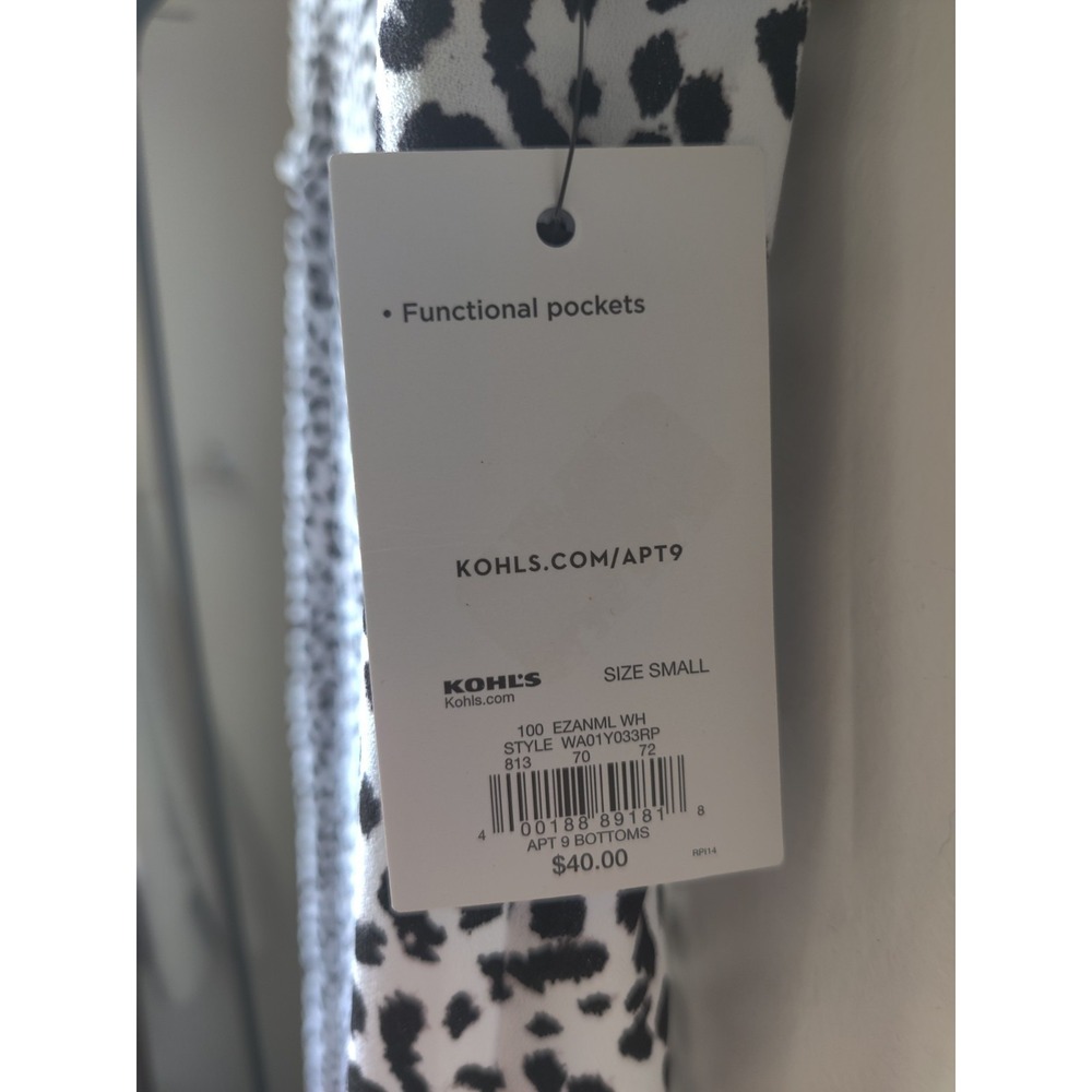 Apt 9 Shift Dress Black White Pockets Size Small Knee Length V-neck NWT - Picture 4 of 6